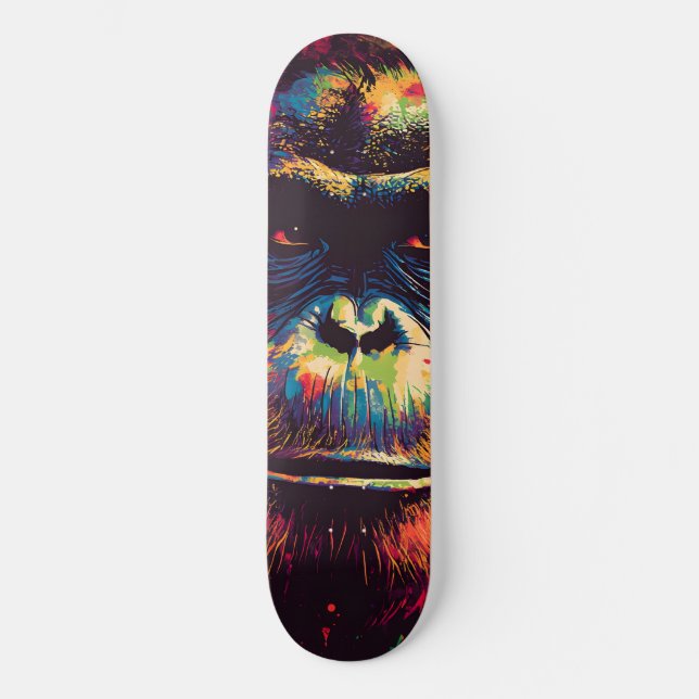 Wild Graffiti Urban Jungle Gorilla Skateboard (Vorderseite)