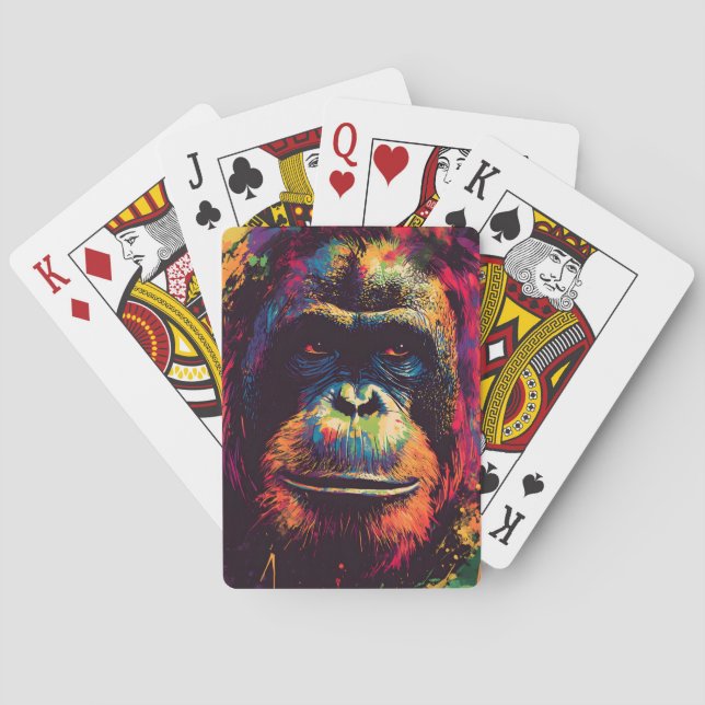 Wild Graffiti Urban Jungle Gorilla Spielkarten (Rückseite)