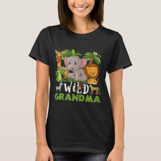 Wild Grandma Jungle Safari Zoo Thema T-Shirt