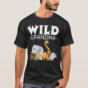 Wild Grandma Zoo Geboren Wild Geburtstag Safari Ju T-Shirt