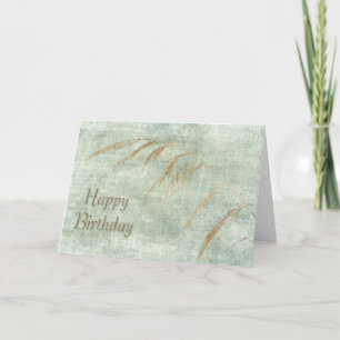 Wild Grass - Happy Birthday Greeting Card Karte