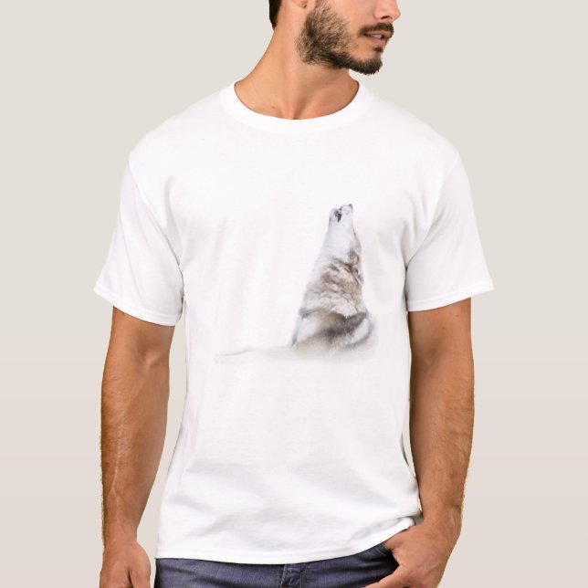 Wild-grauer Wolfshuhn T-Shirt (Vorderseite)