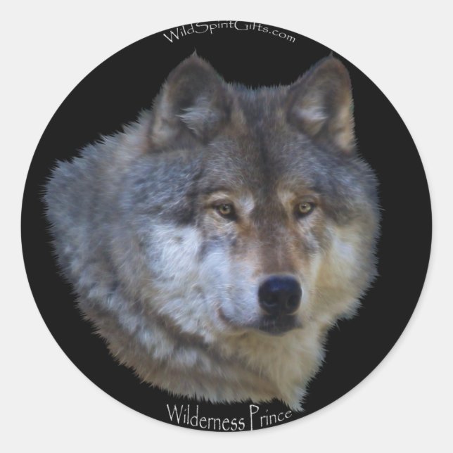 WILD GRAY WOLF Stickers (Vorderseite)