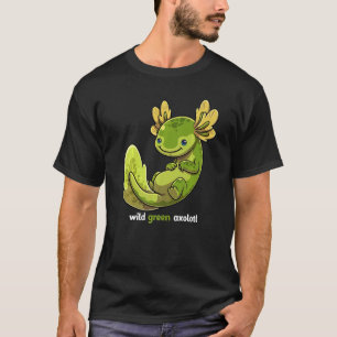 Wild Green Axolotl Niedlich Melanoid mexikanischer T-Shirt