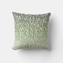 Wild Green Zebra Print Kissen