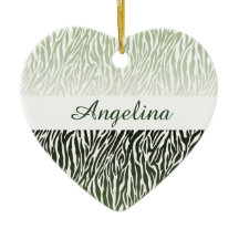 Wild Green Zebra Print Ombre