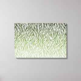 Wild Green Zebra Print Ombre Leinwanddruck
