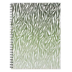 Wild Green Zebra Print Ombre Notizblock