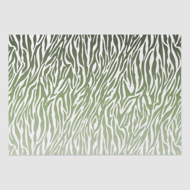 Wild Green Zebra Print Ombre Seidenpapier (Vorderseite)