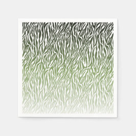 Wild Green Zebra Print Ombre Serviette