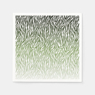 Wild Green Zebra Print Ombre Serviette