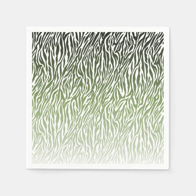 Wild Green Zebra Print Ombre Serviette (Vorderseite)