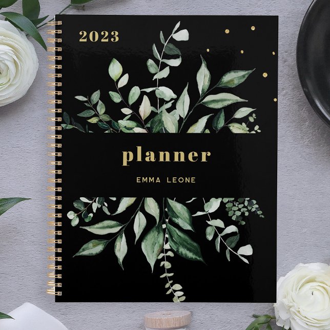 Wild Greenery | Elegant Black Planer (Von Creator hochgeladen)