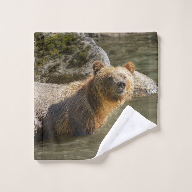Wild Grizzly Bear am Fluss Orford Waschlappen (Waschlappen)