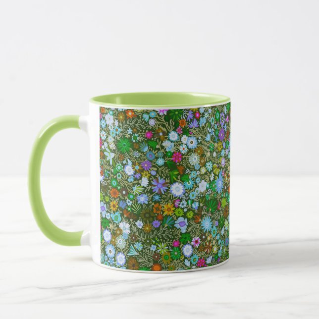 Wild grüne Feldblüten Tasse (Links)
