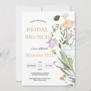Wild grünes Brautparty Brunch Einladung