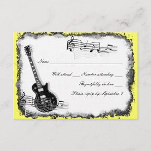 Wild Guitar Yellow Music UAWG RSVP Karte