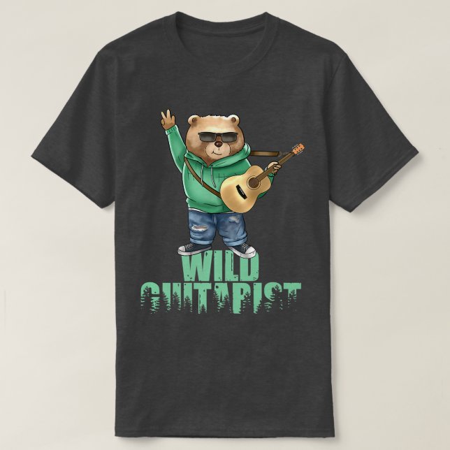 Wild GuitaristFunny Bear Guitar Player Premium T-Shirt (Design vorne)