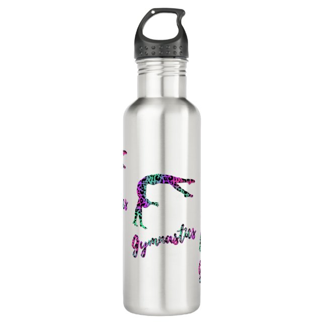 Wild Gymnastics Girl | Animal Print Gymnastics Edelstahlflasche (Vorderseite)