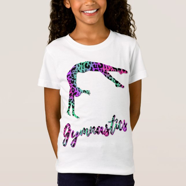 Wild Gymnastics Girl | Animal Print Gymnastics T-Shirt (Vorderseite)