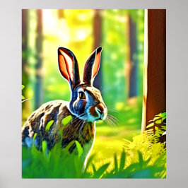 Wild Hare Forest Poster