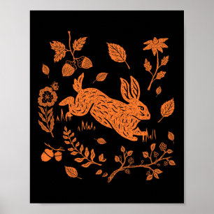 Wild Hare Rabbit Cotattcore Fall Erntedank Poster