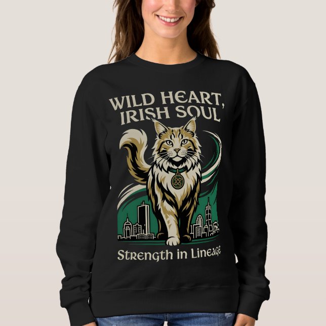 Wild Heart Irish Soul Maine Coon Sweatshirt (Vorderseite)