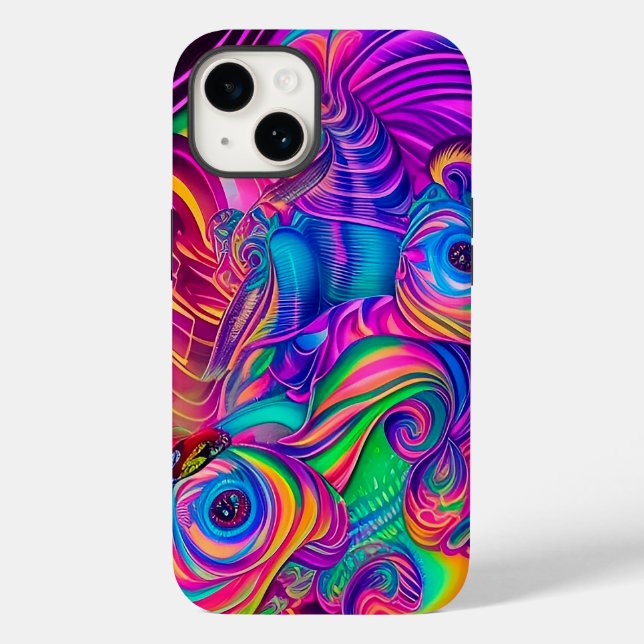 Wild hell funky künstlerisch Spaß cool kreativ Case-Mate iPhone Hülle (Rückseite)