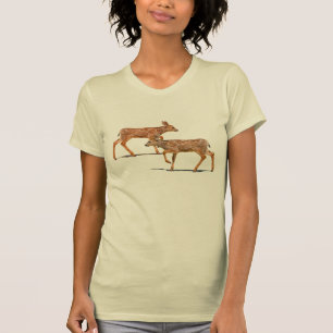Wild Hirsch Niedlich Walking Fawns Wildlife Babys T-Shirt