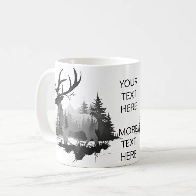 Wild Hirsche stehend im Wald Kaffeetasse (Vorderseite Links)