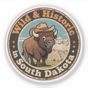 Wild & Historisch_ South Dakota Retro Western Aufkleber