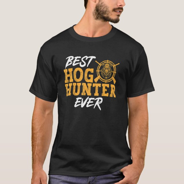Wild Hog Jagd Bester Hund Jäger je Boar Jagen T-Shirt (Vorderseite)