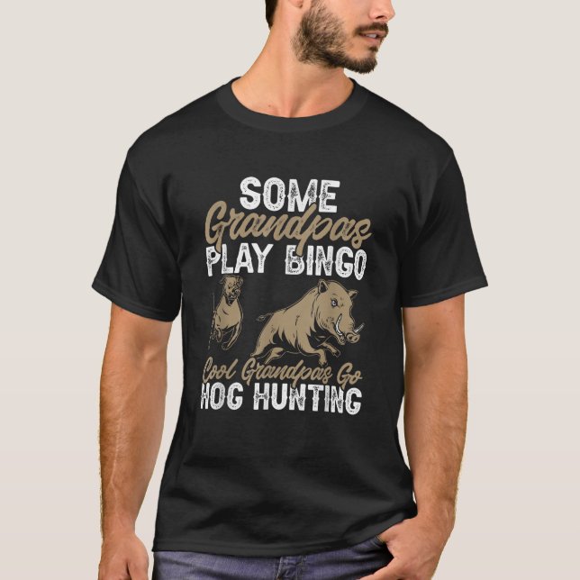 Wild Hog Jagd Vater Großvater Boar Jagd T-Shirt (Vorderseite)