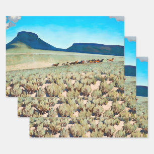„Wild Horse Country“ von Maynard Dixon Geschenkpapier Set