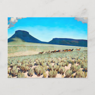 „Wild Horse Country“ von Maynard Dixon Postkarte
