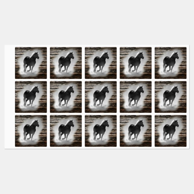 Wild Horse Galloping Etiketten (Blatt)