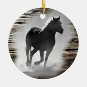 Wild Horse Galloping Keramik Ornament