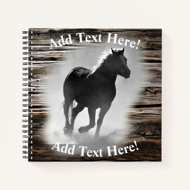 Wild Horse Galloping Notebook Notizbuch (Vorderseite)