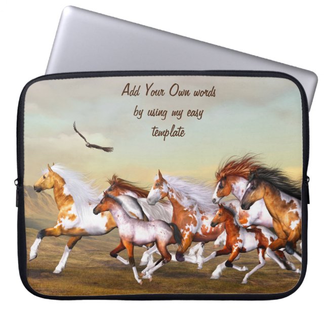 Wild Horse Herd Electronics Bag Laptopschutzhülle (Vorderseite)