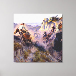 "Wild Horse Hunters" von Charles M Russell Leinwanddruck