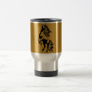 WILD HORSE ICON-LOGO, MIT DEM TIERE MÄCHTIG AUFGE REISEBECHER