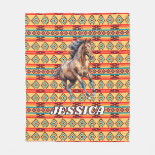 Wild Horse Native American Decor Fleecedecke