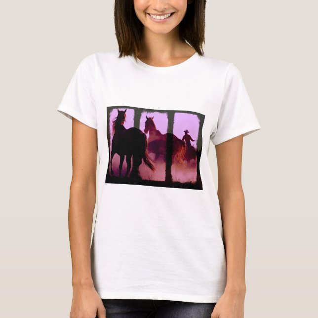 Wild Horse Roundup Triptych T-Shirt (Vorderseite)