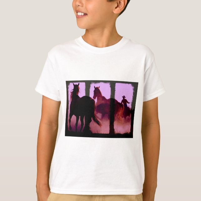 Wild Horse Roundup Triptych T-Shirt (Vorderseite)