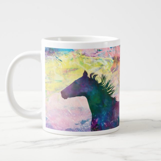 Wild Horse Spirits WE ARE THE LAND  Jumbo-Tasse (Links)