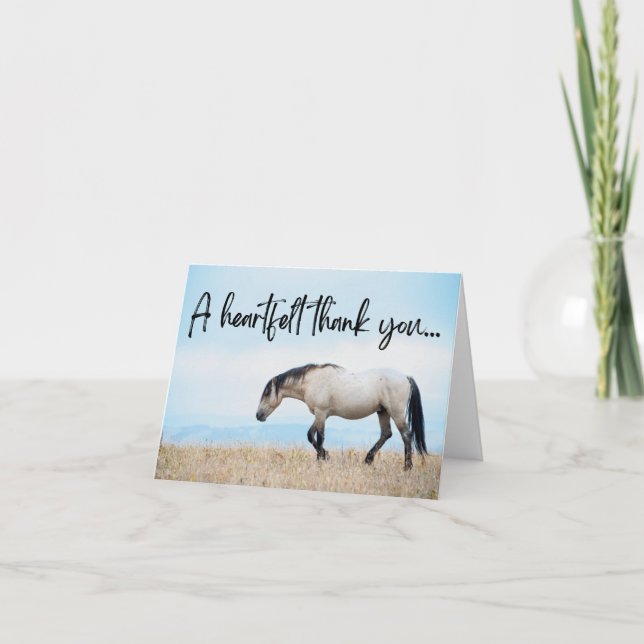 Wild Horse Vielen Dank Dankeskarte (Vorderseite)