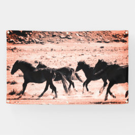 WILD-HORSES, DER ZOLLBANNER W/ GROMMET WIRD BANNER