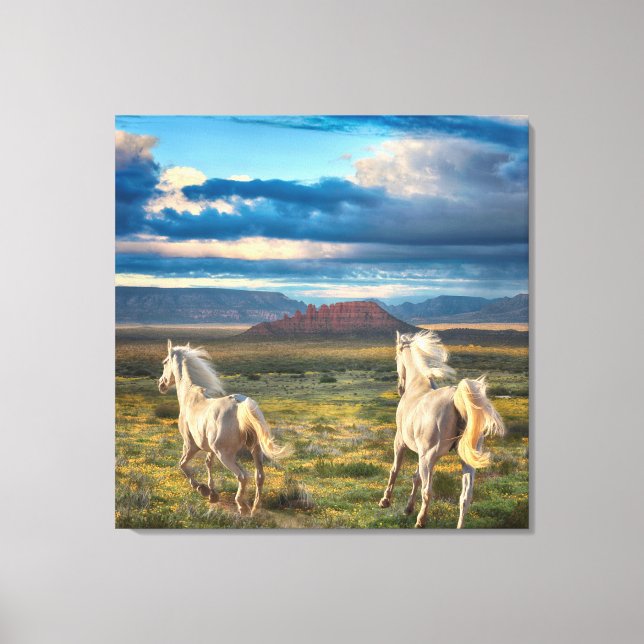 WILD HORSES "Live to Run" Leinwanddruck (Vorderseite)