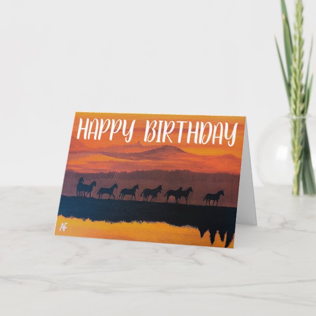 Wild Horses of Montana Painting by Alfred Fox Karte (Vorderseite)