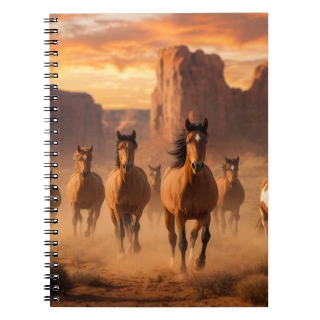 Wild Horses out West - Journal or Notebook Notizblock (Vorderseite)